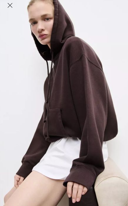 Zara зіп худі,  колір шоколад,  розмір S, М, L
