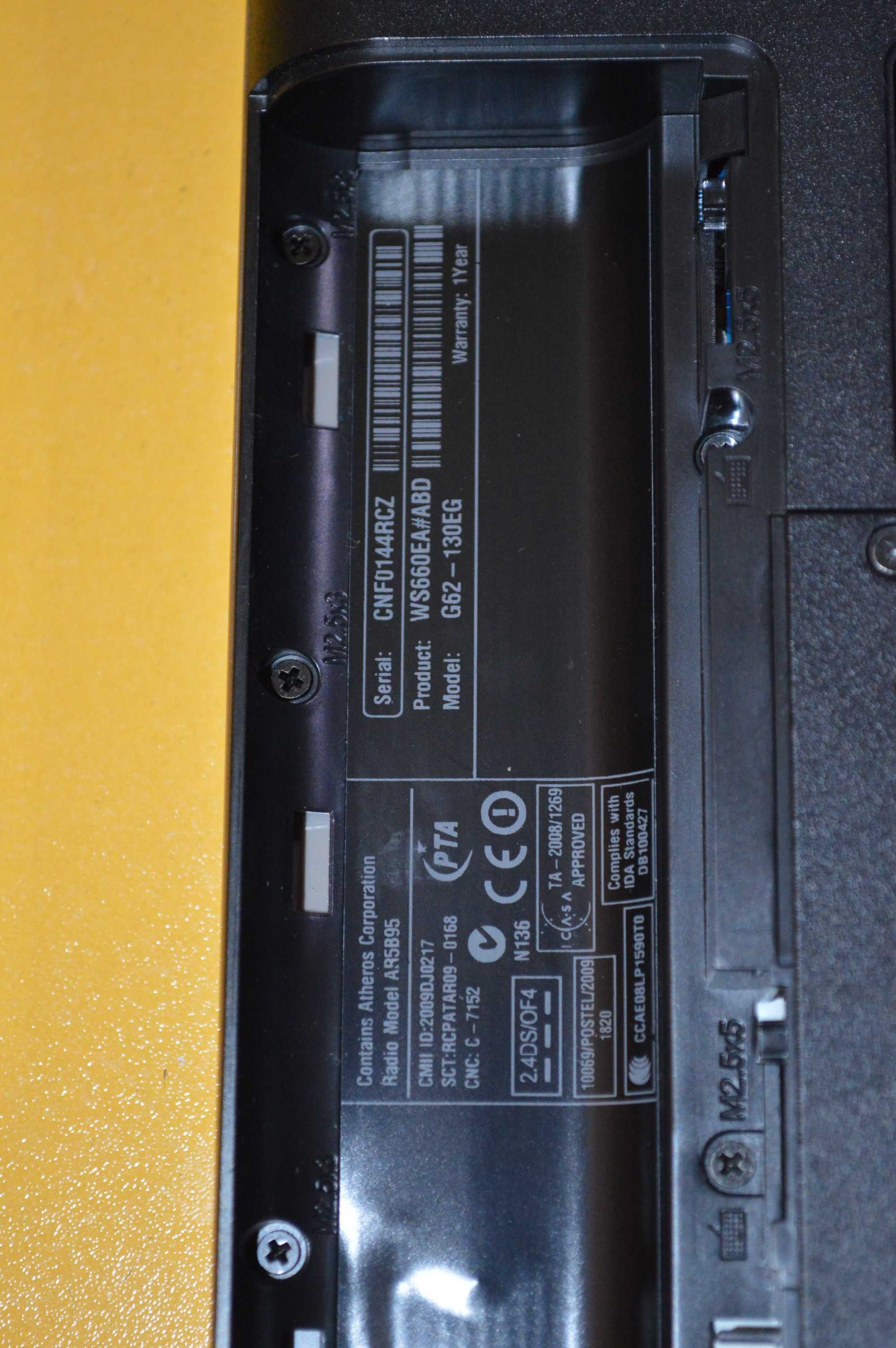 Ноутбук HP G62-130EG 4/1T, core i3