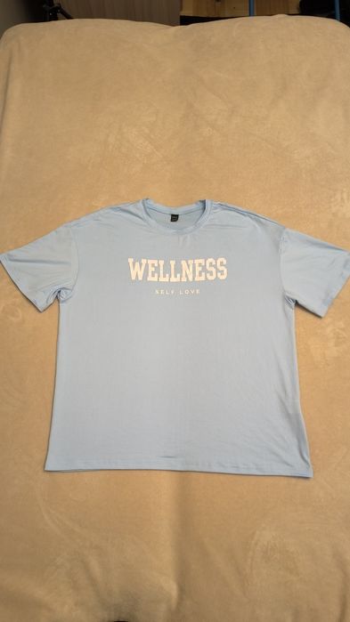Błękitna koszulka/t-shirt elastyczna oversize M/L/XL Shein Wellness