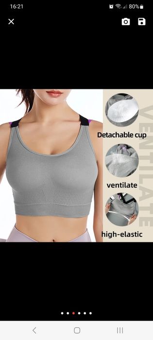 Biustonosz bezszwowy fitness siłownia L