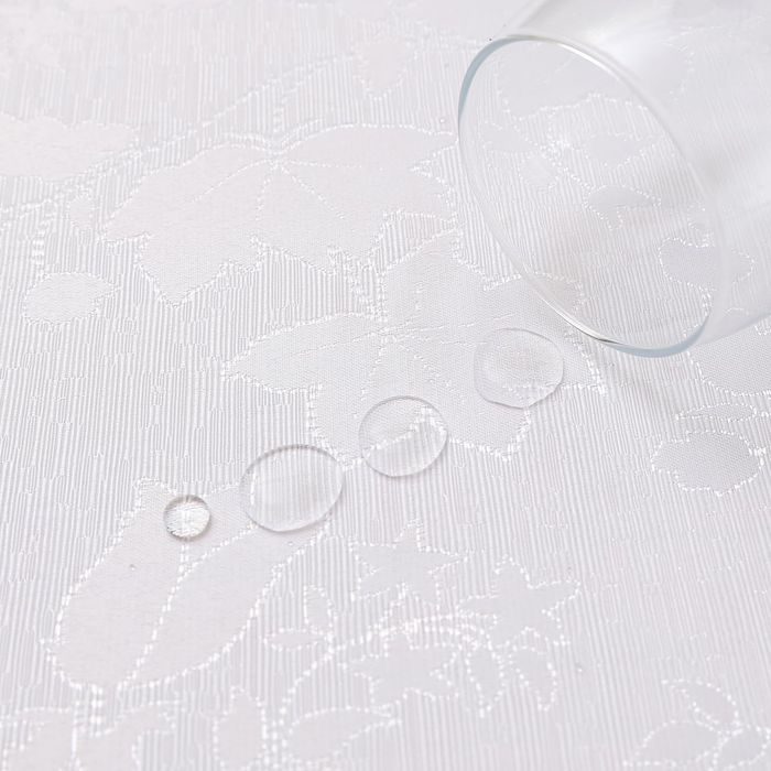 Smiry Obrus Wodoodporny Zmywalny 140 x 140 cm Ozdobny Duży Biały