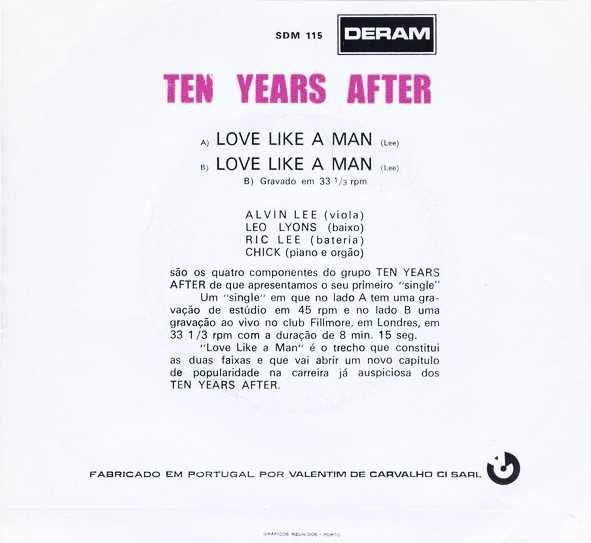 Ten Years After – Love Like A Man  7" - 45 RPM  - 1970