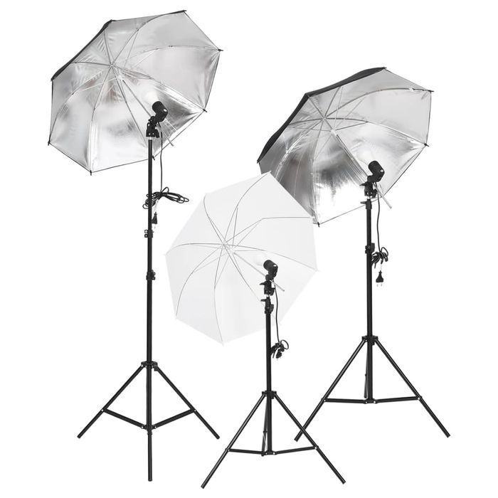 Vidaxl Fotograficzny Zestaw Studyjny Z Lampami I Tłem