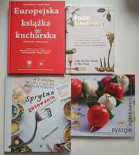 4 książki: Europejska książka kucharska, Food pharmacy i inne