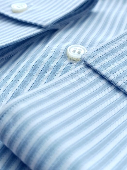 biała koszula w paski Zegna rozmiar 41/16