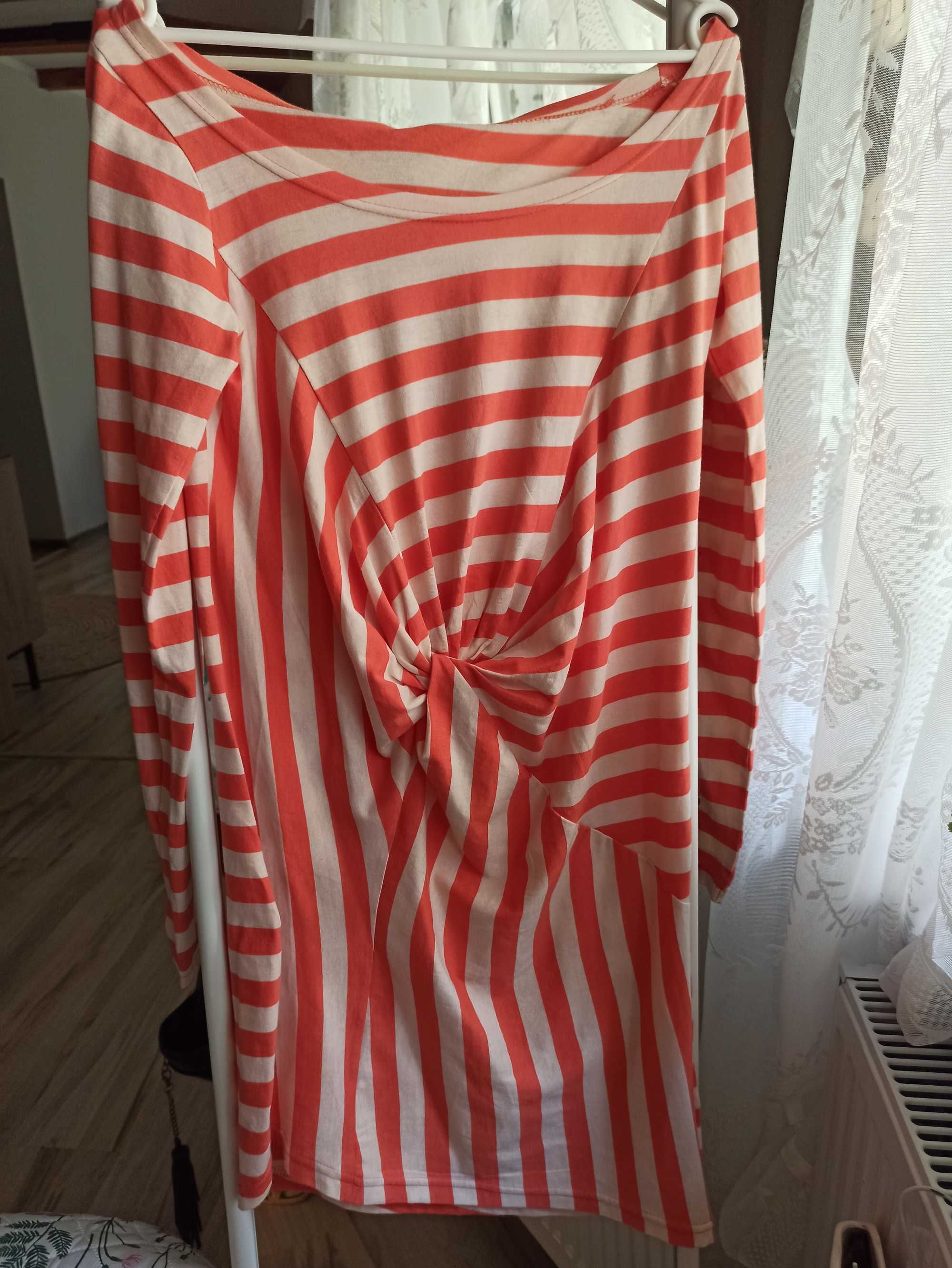Sukienka tunika paski oversize marynarska XS S nowa z metką