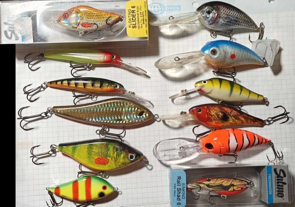 P. Zestaw woblerów i jerków Jaxon  salmo slider rapala mikado i inne