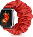 Elastyczna czerwona opaska Scrunchie do Fitbit Versa