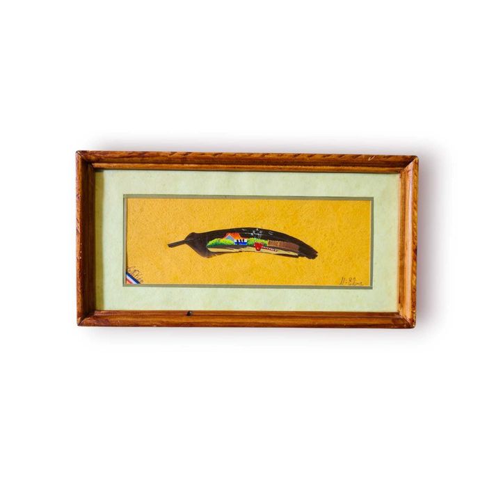 Quadro Pintura sobre Pena Natural–“Paisagem Rural” Mª Elena(CostaRica)