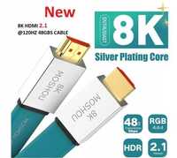 Kabel HDMI 2.1 Super UHD 8K 1,5m  - PREMIUM - miedź posrebrzana