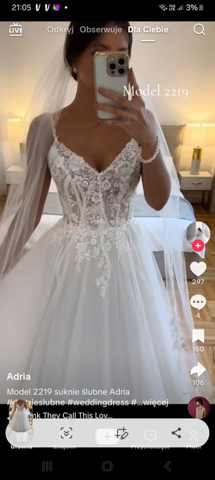 suknia ślubna S Adria ivory model 2219 na 175cm
