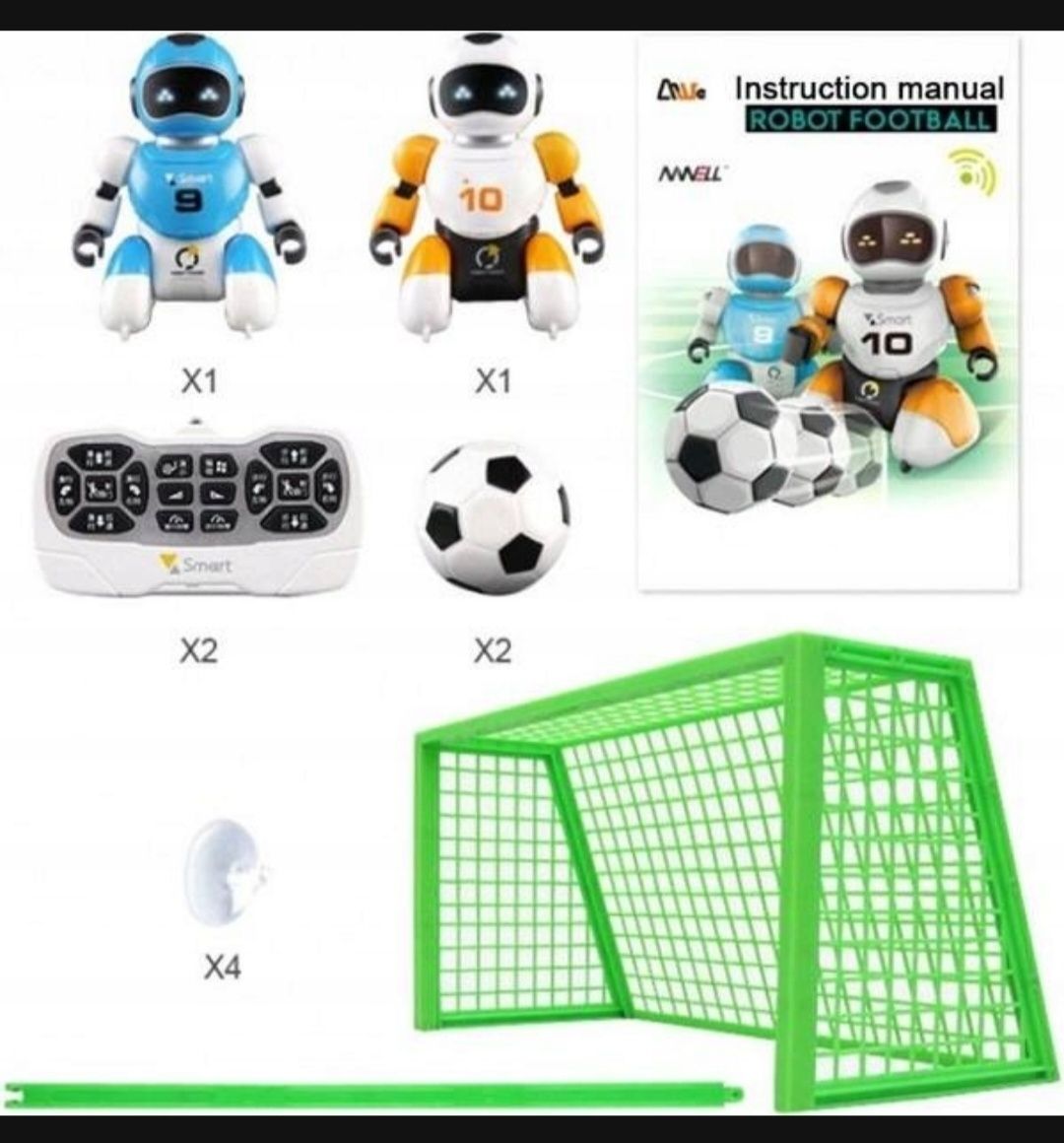 Dwa roboty interaktywne grające w piłkę