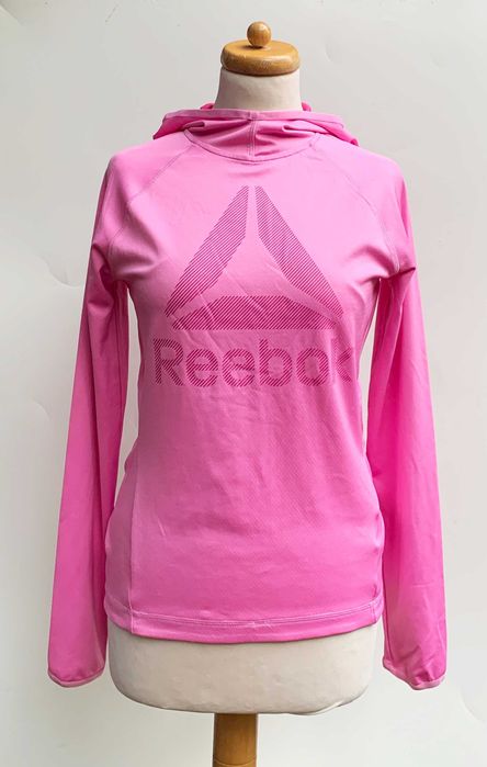 Bluza Sportowa Reebok Różowa Róż S 36 Kaptur Bieganie