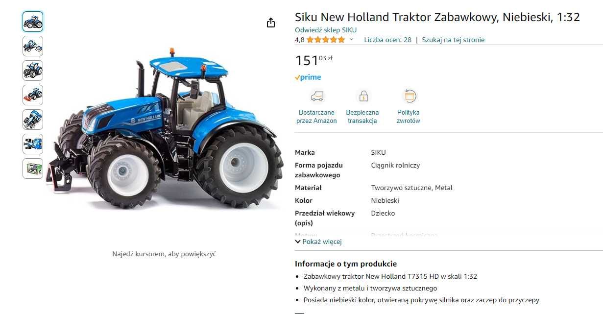 Duży Model Traktora Siku Farmer skala 1:32 !