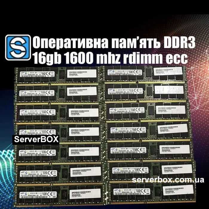 Серверна оперативна пам'ять Hynix 16gb DDR3-1600 pc3l-12800r rdimm ecc
