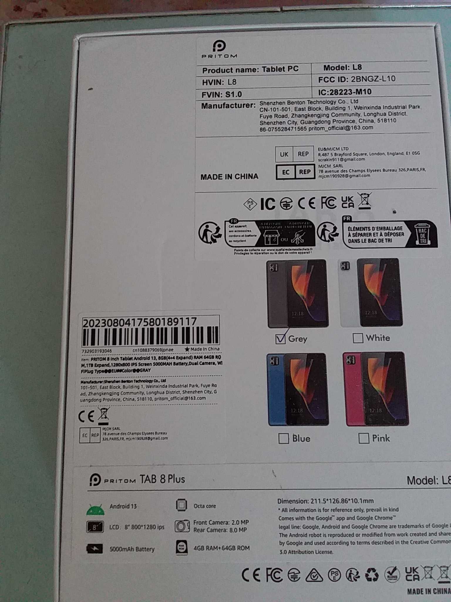 Планшет Pritom Tab 8 plus(Андроид 13)