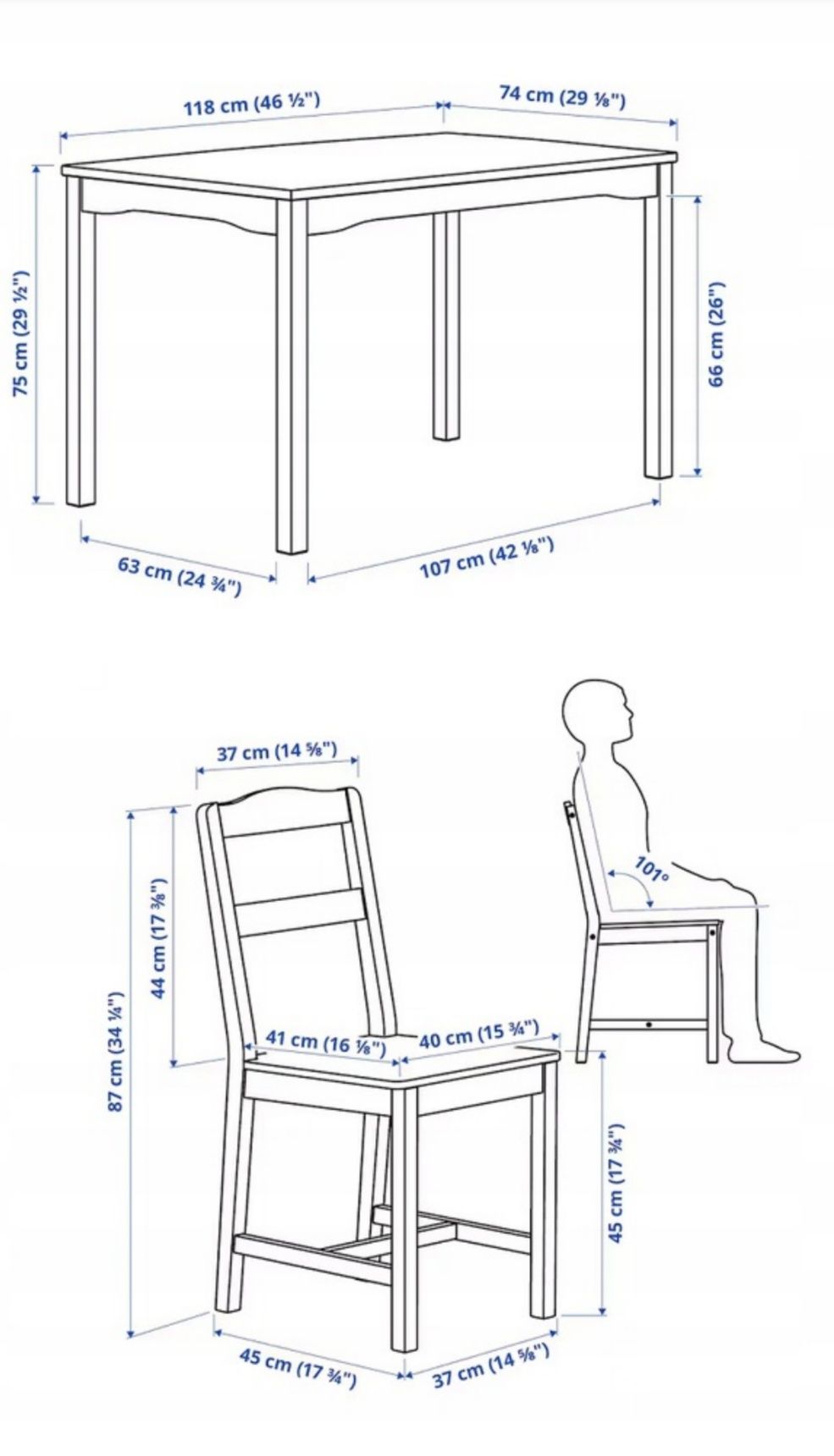 Stół IKEA HAGERNAS Stół i 4 krzesła