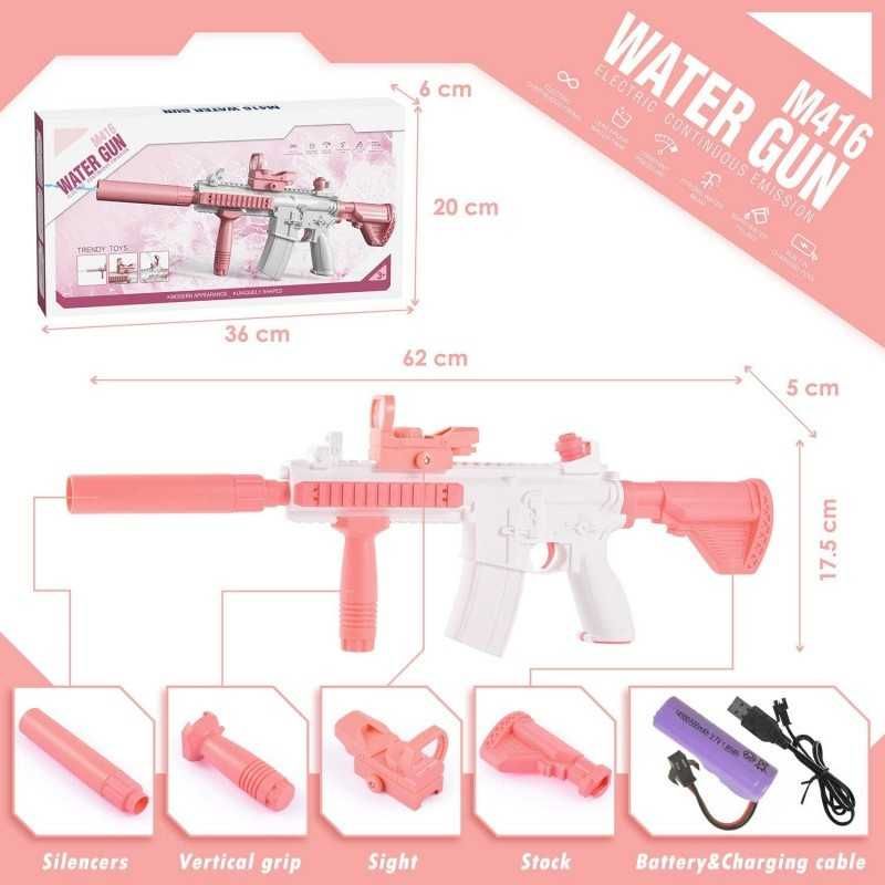 Elektryczny pistolet M416 na wodę dla dorosłych i dzieci, 500 ml