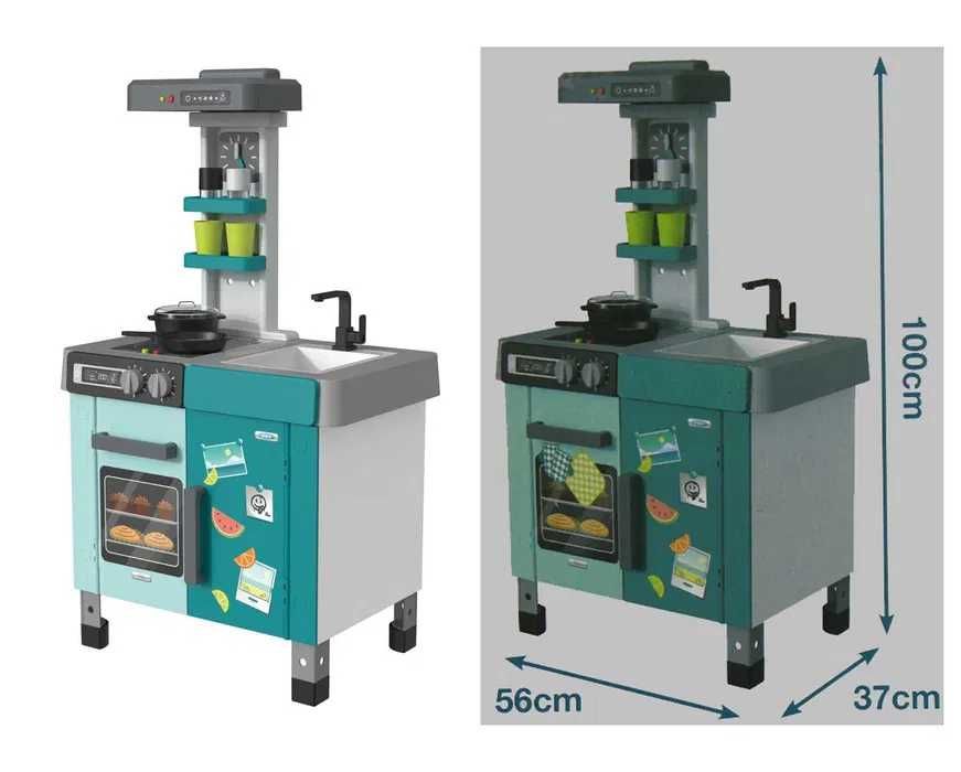 kuchnia dla dzieci duża kuchenka płyta zlew zegar akcesoria LED