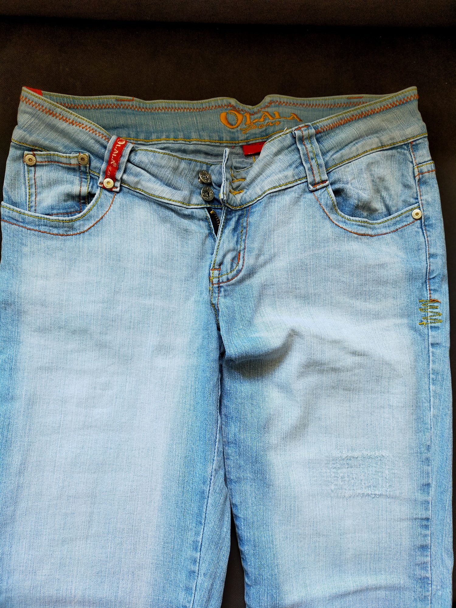 Spodnie biodrówki jasny dżins rozmiar 38