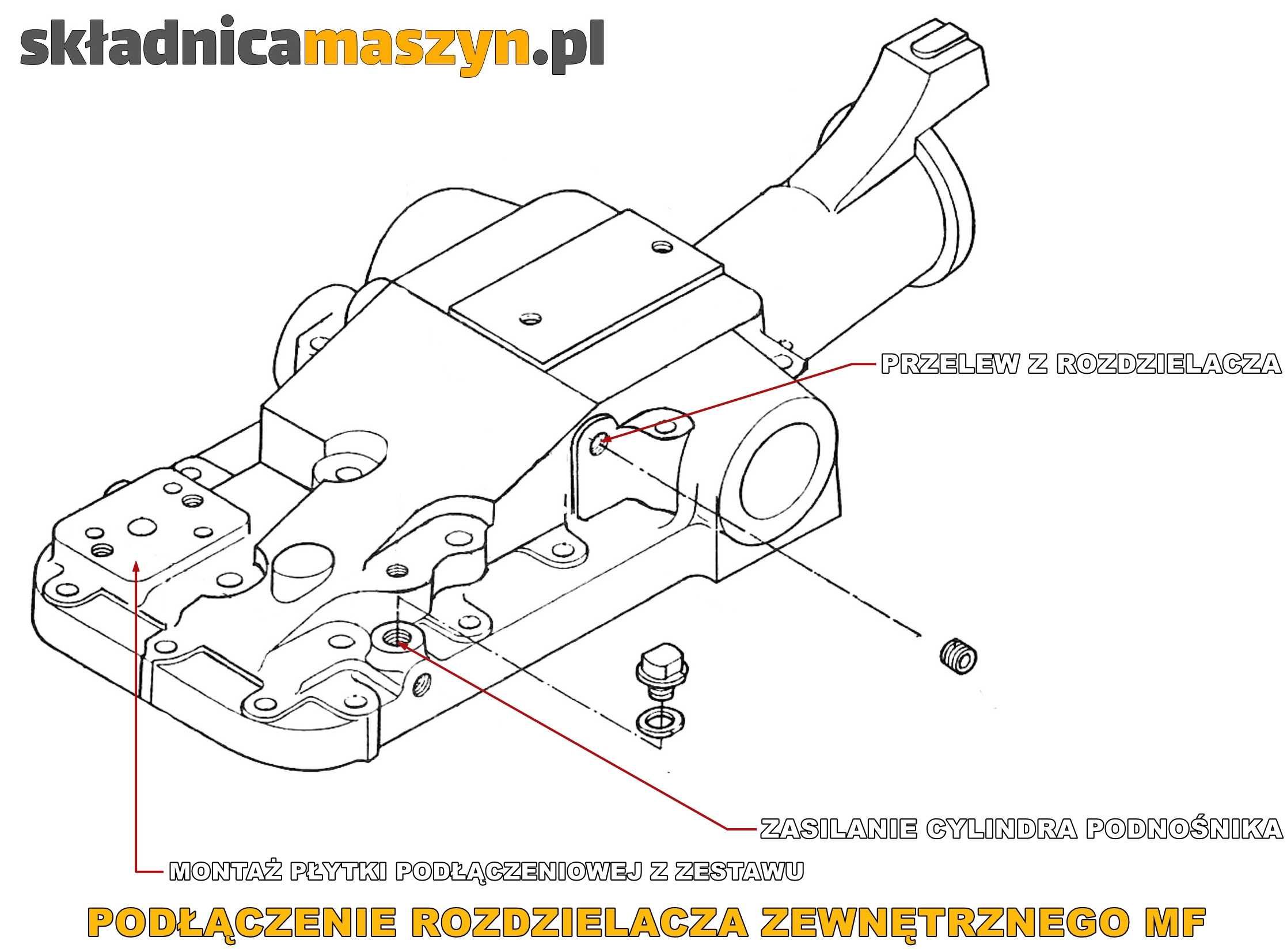 Rozdzielacz hydrauliczny zewnętrzny MF Massey Ferguson 3-sekcyjny 2xp