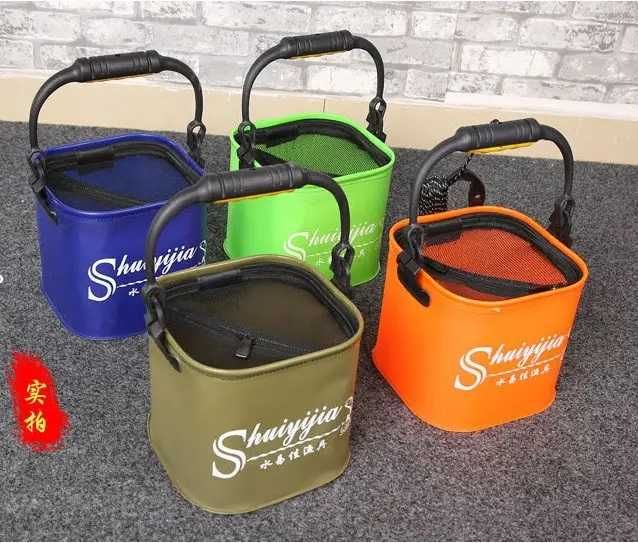 Складное ведро на 11 л/ 7л с веревкой, ручкой и сеткой