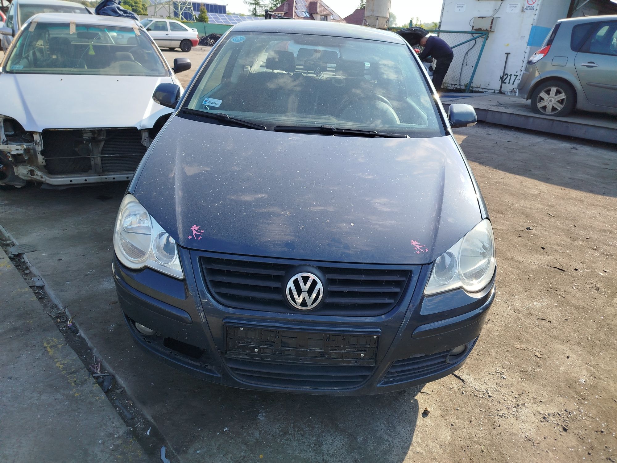 VW polo 9N LC7V kompletny przód maska zderzak lampy pas błotniki wysył
