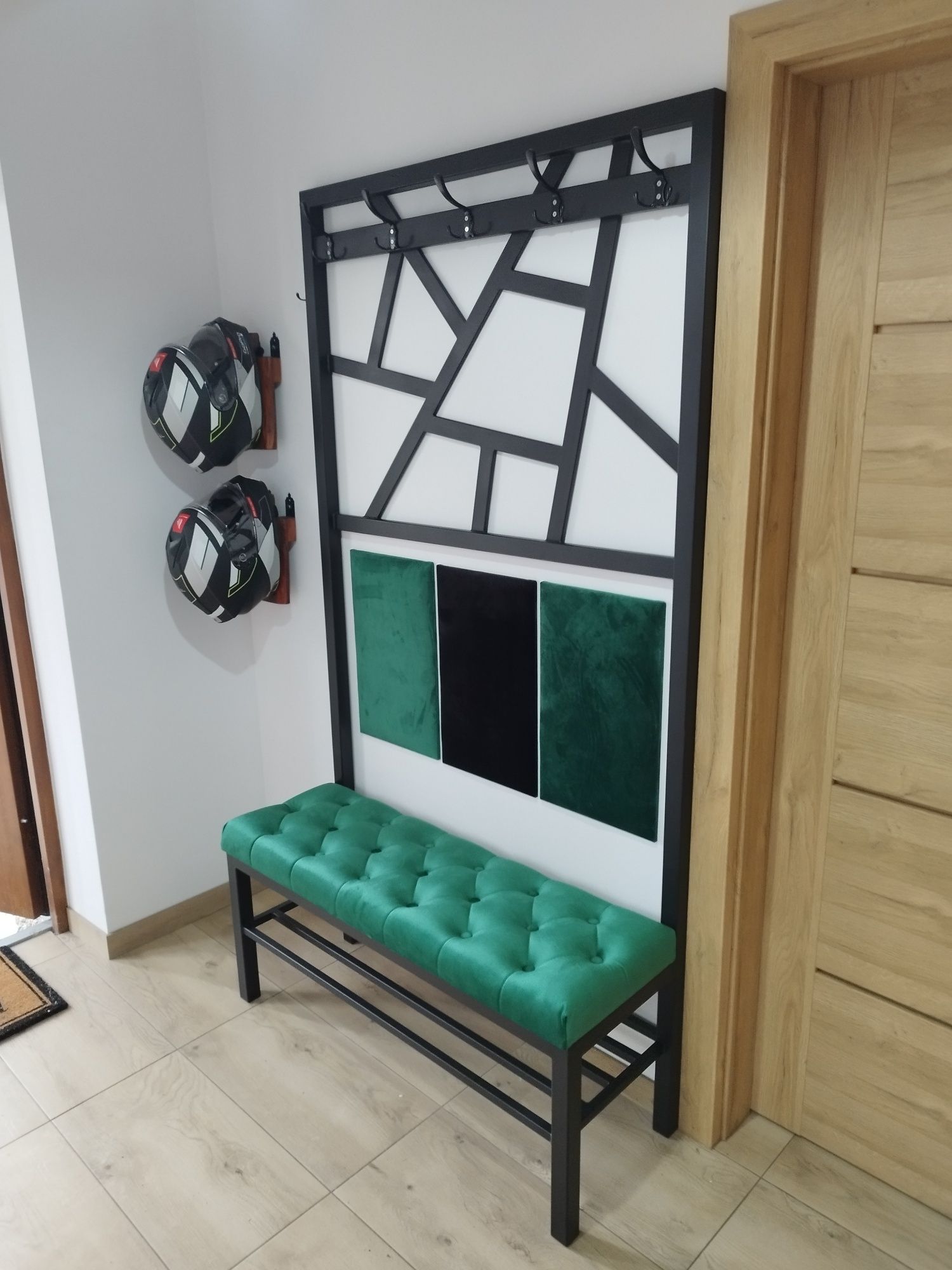 Garderoba / Wieszak na ubrania z siedziskiem i półką na buty / loft