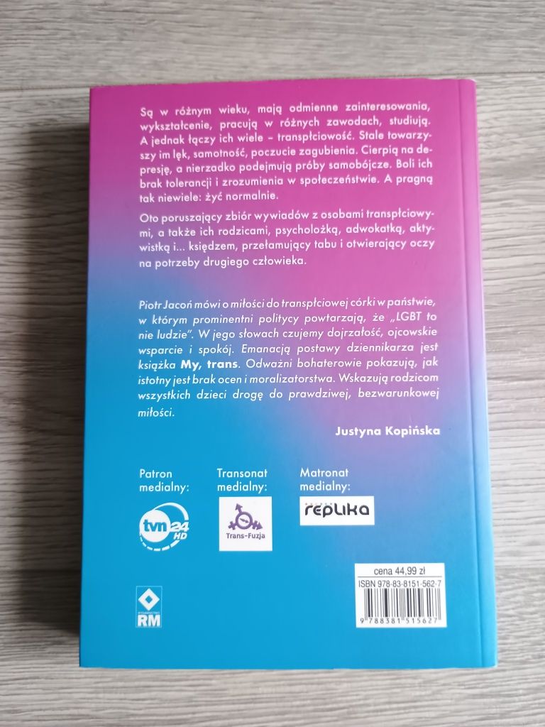 Książka "My, Trans" Piotra Jaconia
