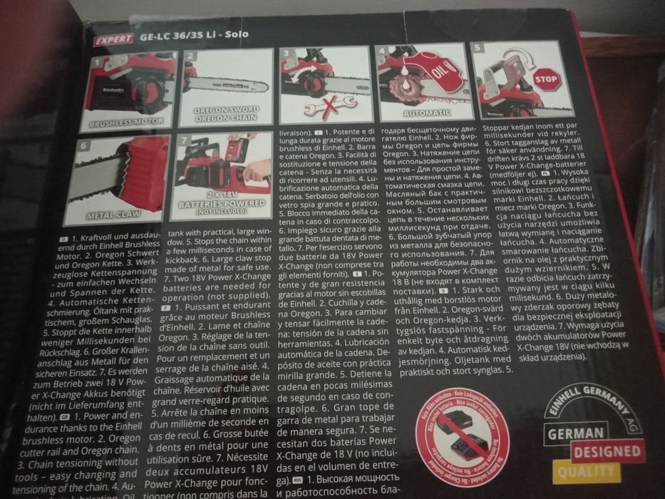 PILARKA piła łańcuchowa Einhell GE-LC 36/35 Li Solo akumulatorowa