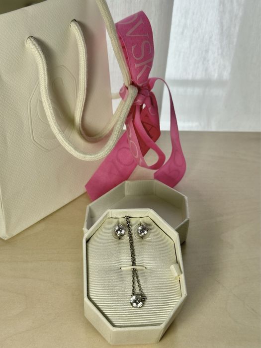 Swarowski набір (сережки+ланцюжок)