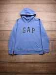 Gap Blue Hoodie niebieska błękitna bluza z kapturem z logo na klacie