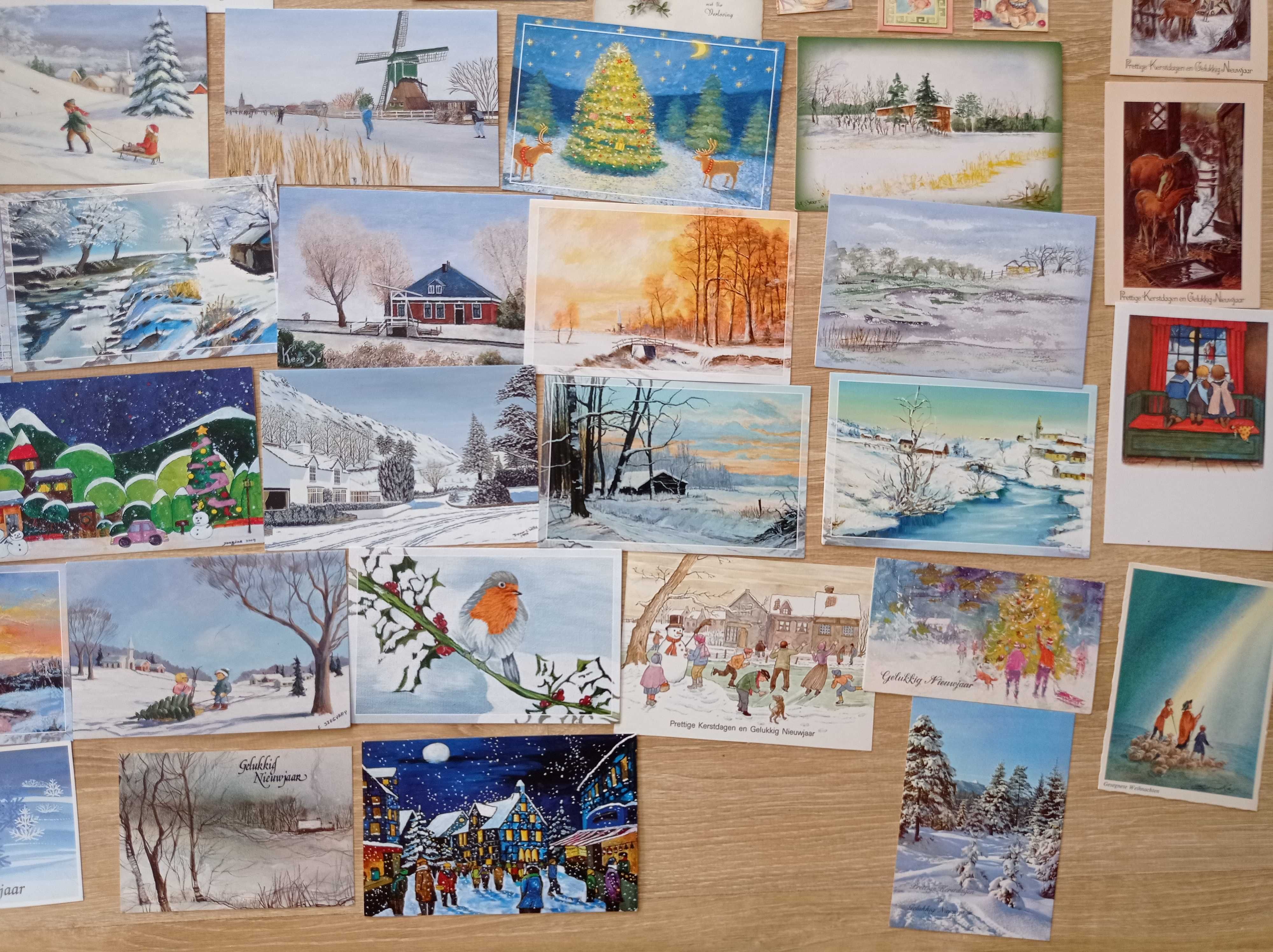 Stare pocztówki zagraniczne - świąteczne - 94 sztuki.