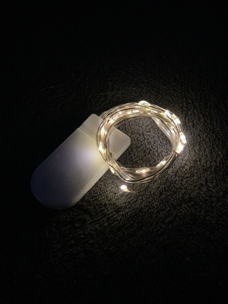 Гірлянда на батарейках та USB 2 метр 20 LED різні кольори гирлянда