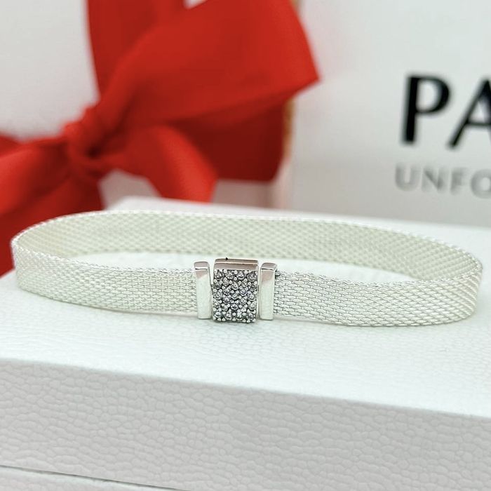 Срібний браслет Reflexions з застібкою паве Pandora(Пандора) 599166C01