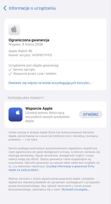 Applle Warch se2 na gwarancji cellular bateria 100%