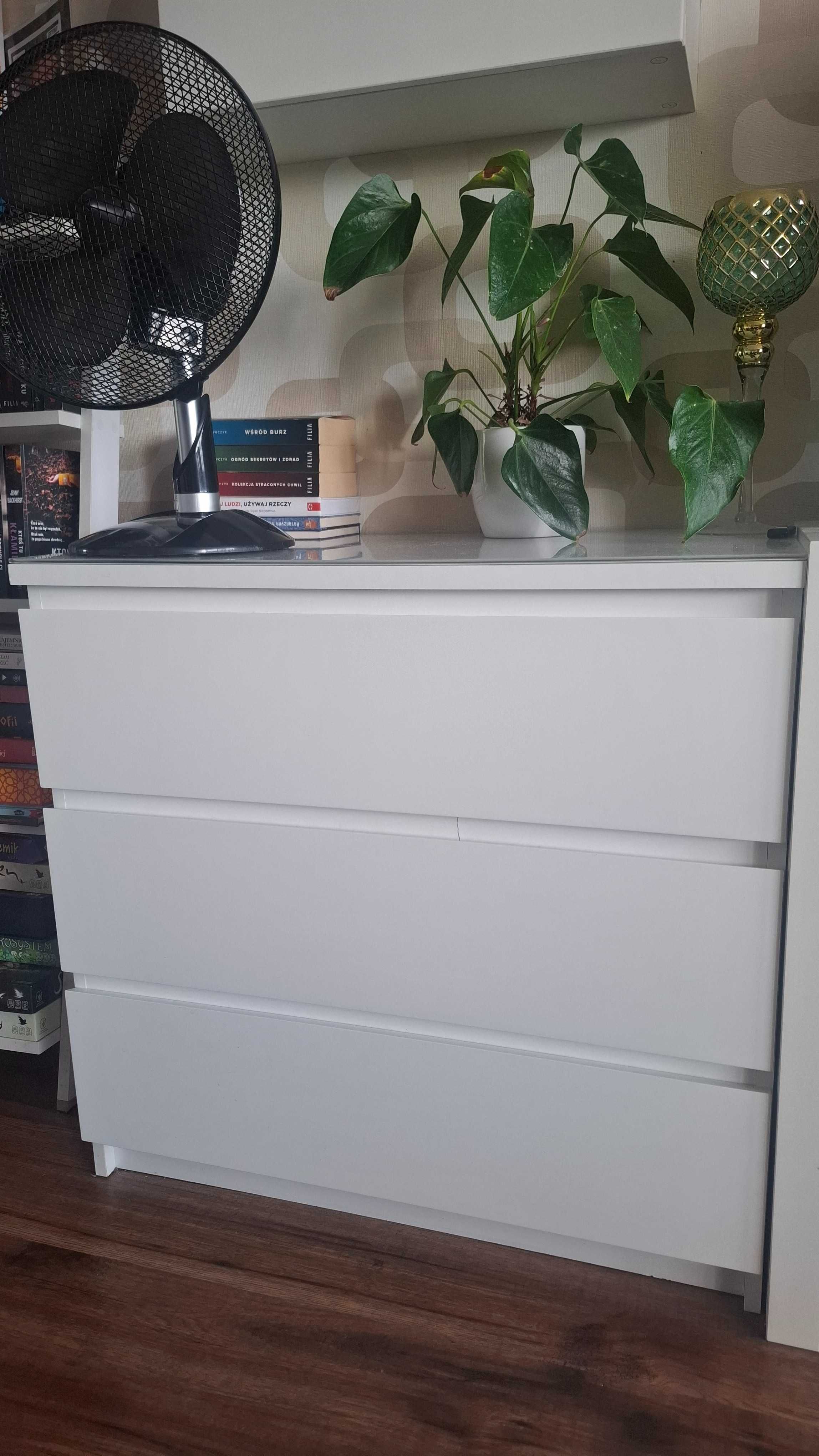 Komoda Ikea MALM 2szt 80x48x78cm z blatem szklanym