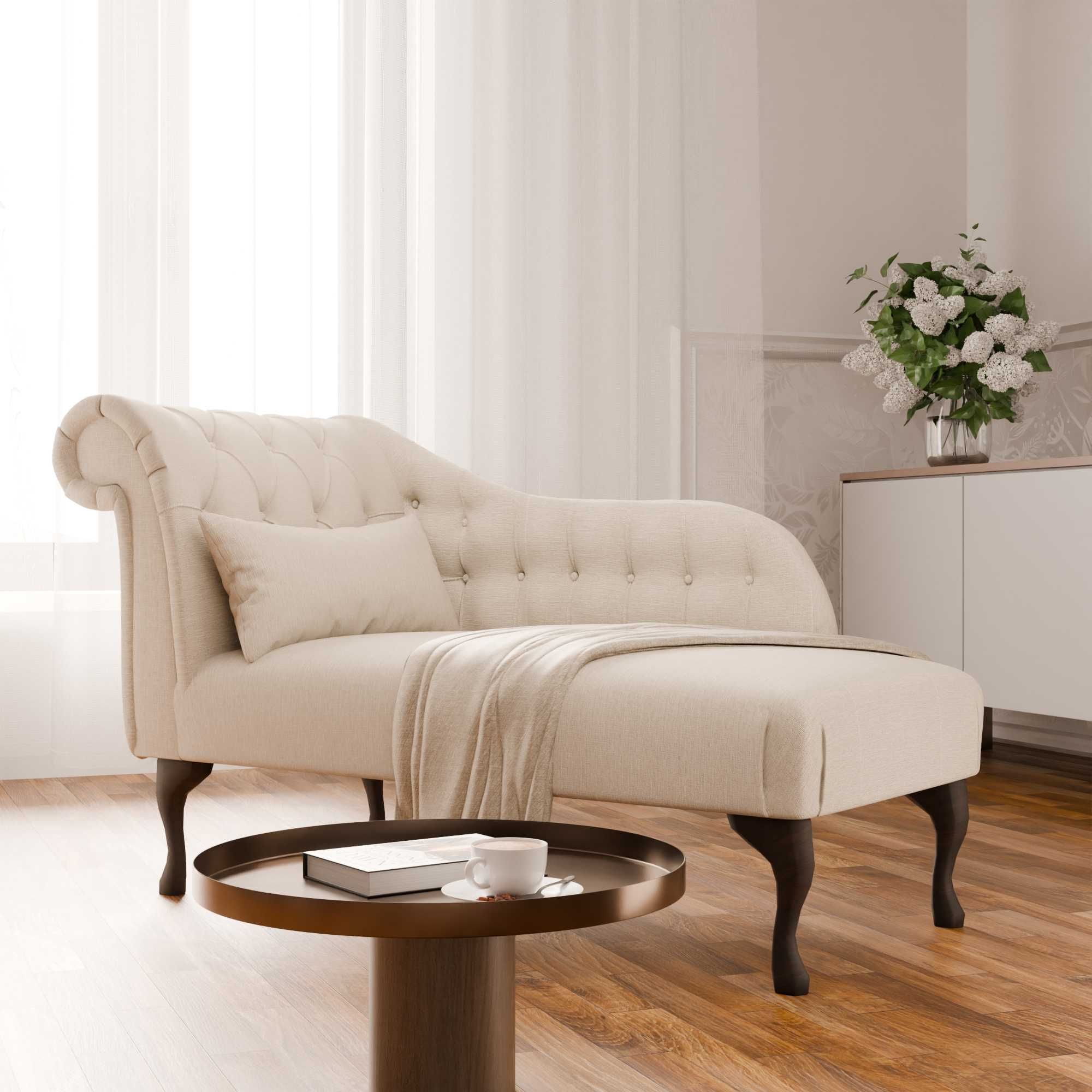 Szezlong stylowy pikowany duży wybór tkanin leżanka sofa na wymia