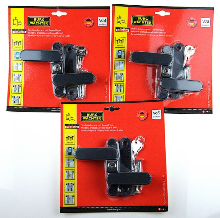 Zabezpieczenie okna WinSafe WD 3 ANT SB niemieckiej firmy Burg Wachter