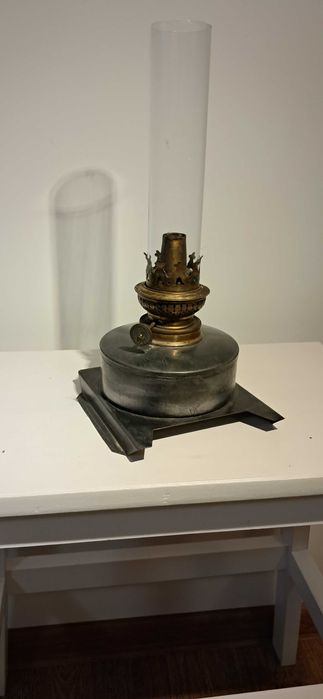 Wkład/palnik do lampy naftowej – 14 cm – stary, metalowy