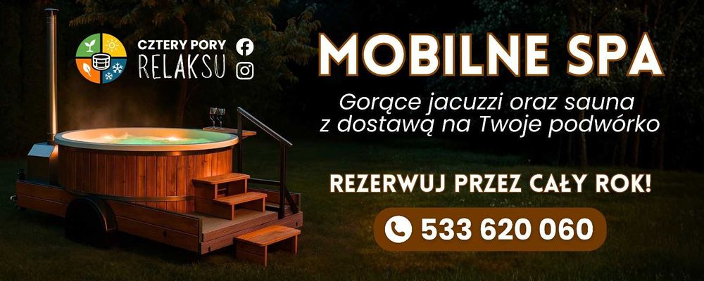 Mobilna Balia Ogrodowa, Sauna, jacuzzi. Wynajem całoroczny!