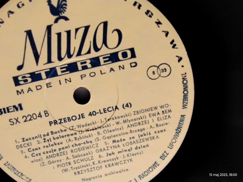 Przeboje 40- lecia, komplet 5 płyt w stanie jak nowe NM