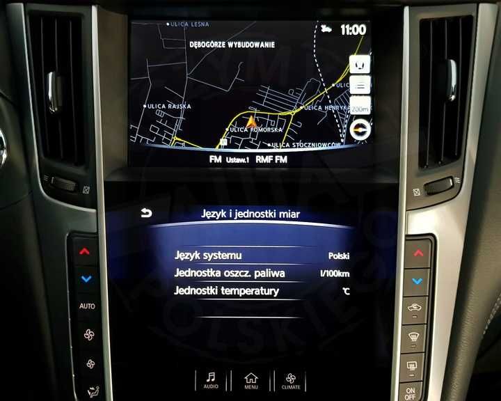 INFINITI QX50 Q50 Q60 polskie menu mapa nawigacja zmiana regionu z USA