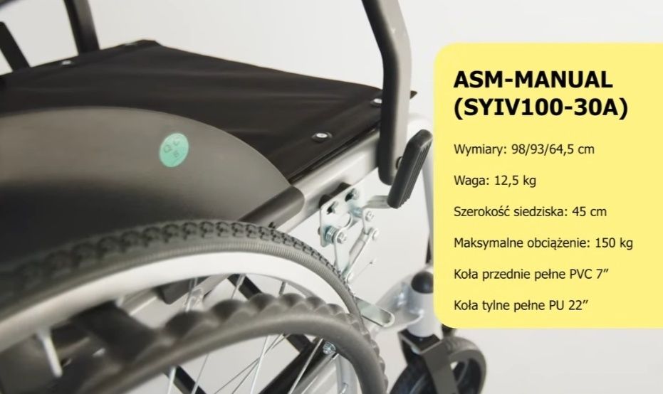 Lekki do prowadzenia wózek Inwalidzki