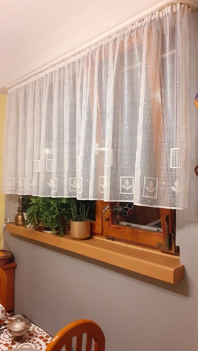 Firanka biała okno+balkon bdb