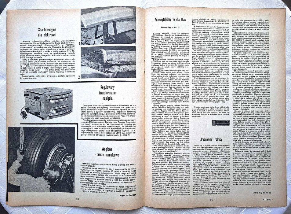 Horyzonty Techniki Nr. 2 , 1973r, miesięcznik naukowo-techniczny, PRL