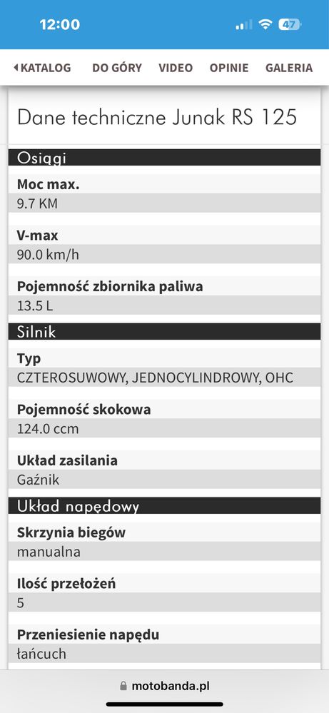 Motocykl Junak RS125