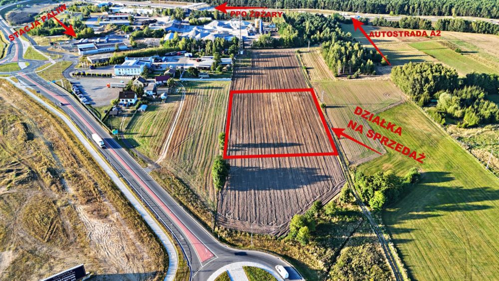 Działka inwestycyjna na sprzedaż przy autostradzie A2