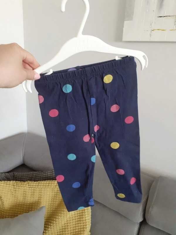 Legginsy granatowe w kropki r. 74