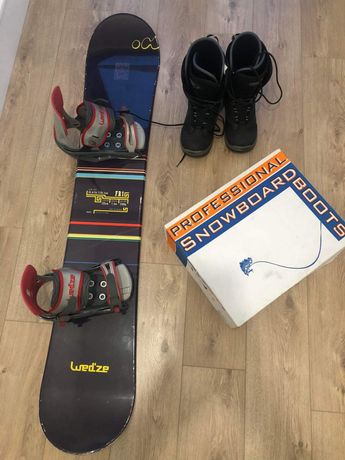 Buty snowboardowe 42, deska snowboardowa 155cm